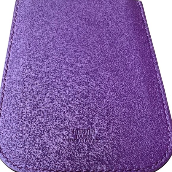 Hermes Swift Chevre Calfskin Leather Violette Credit Card Drivers License Wallet - Picture 6 of 9